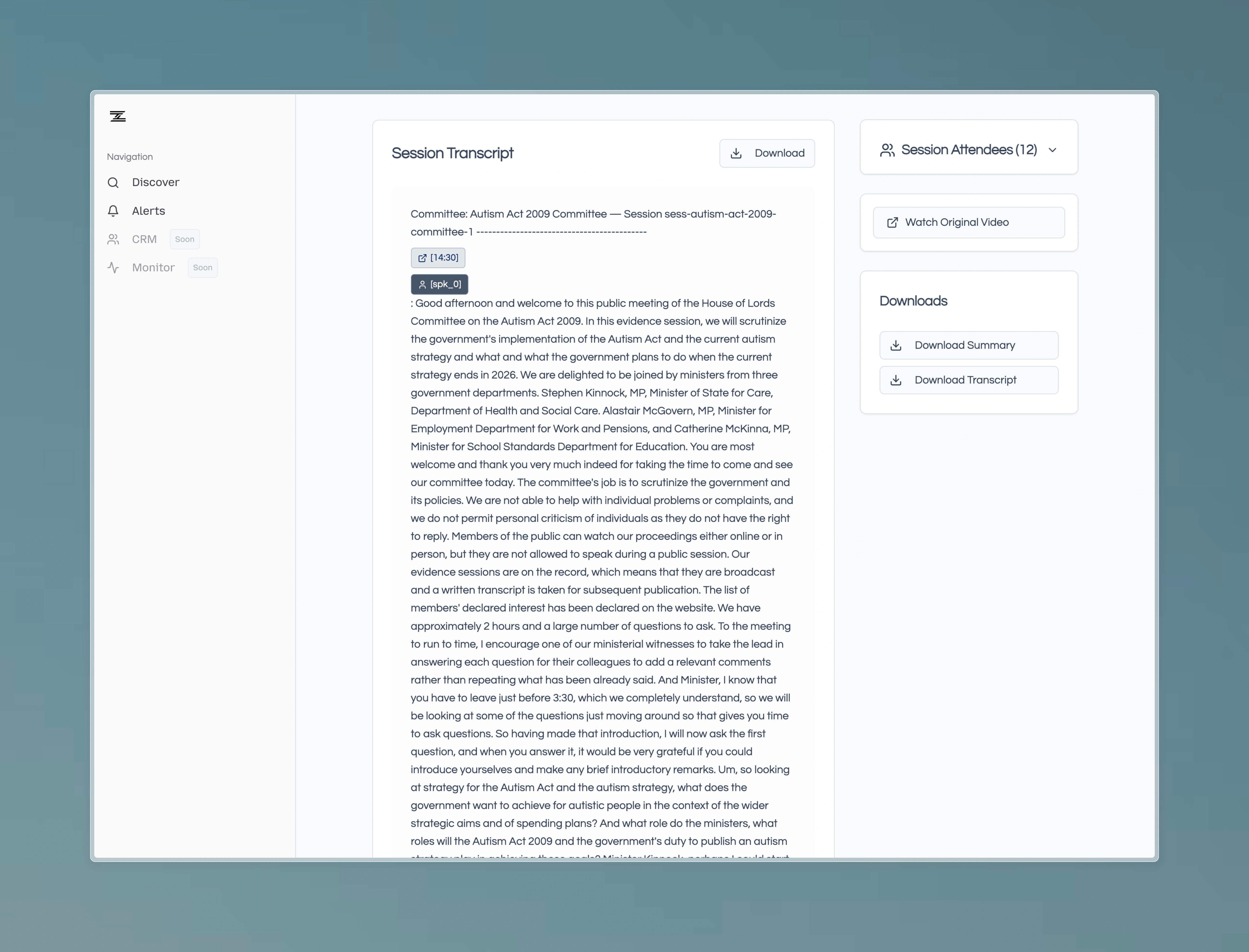 Alert and Act - Platform demonstration showing turn on alerts for your watchlist